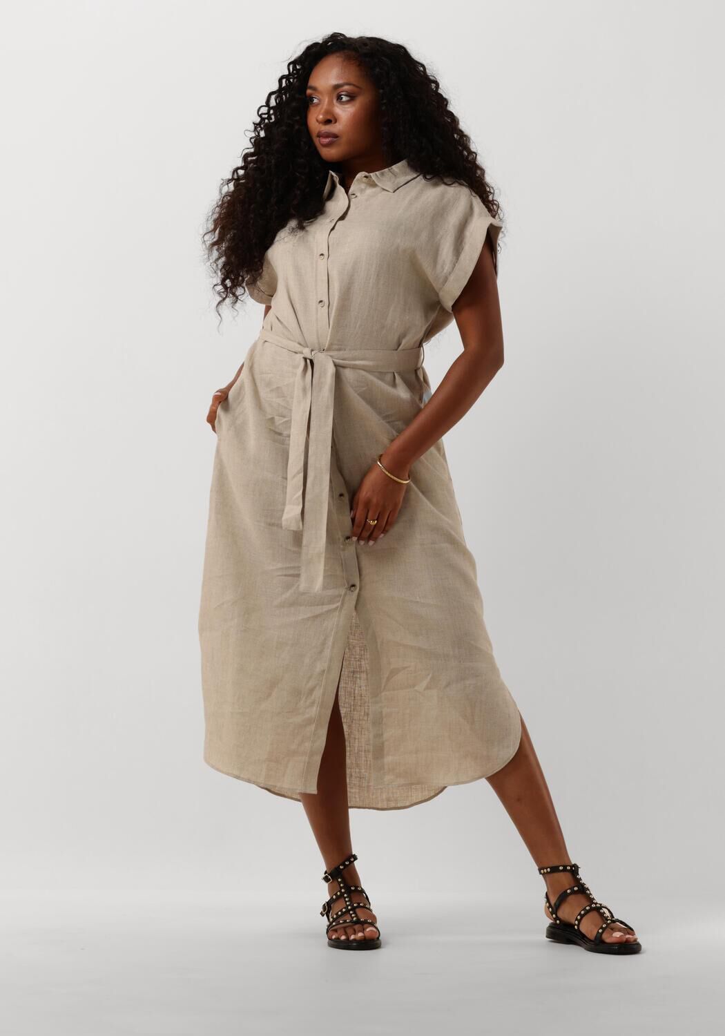 beige circle of trust midi jurk charissa dress
