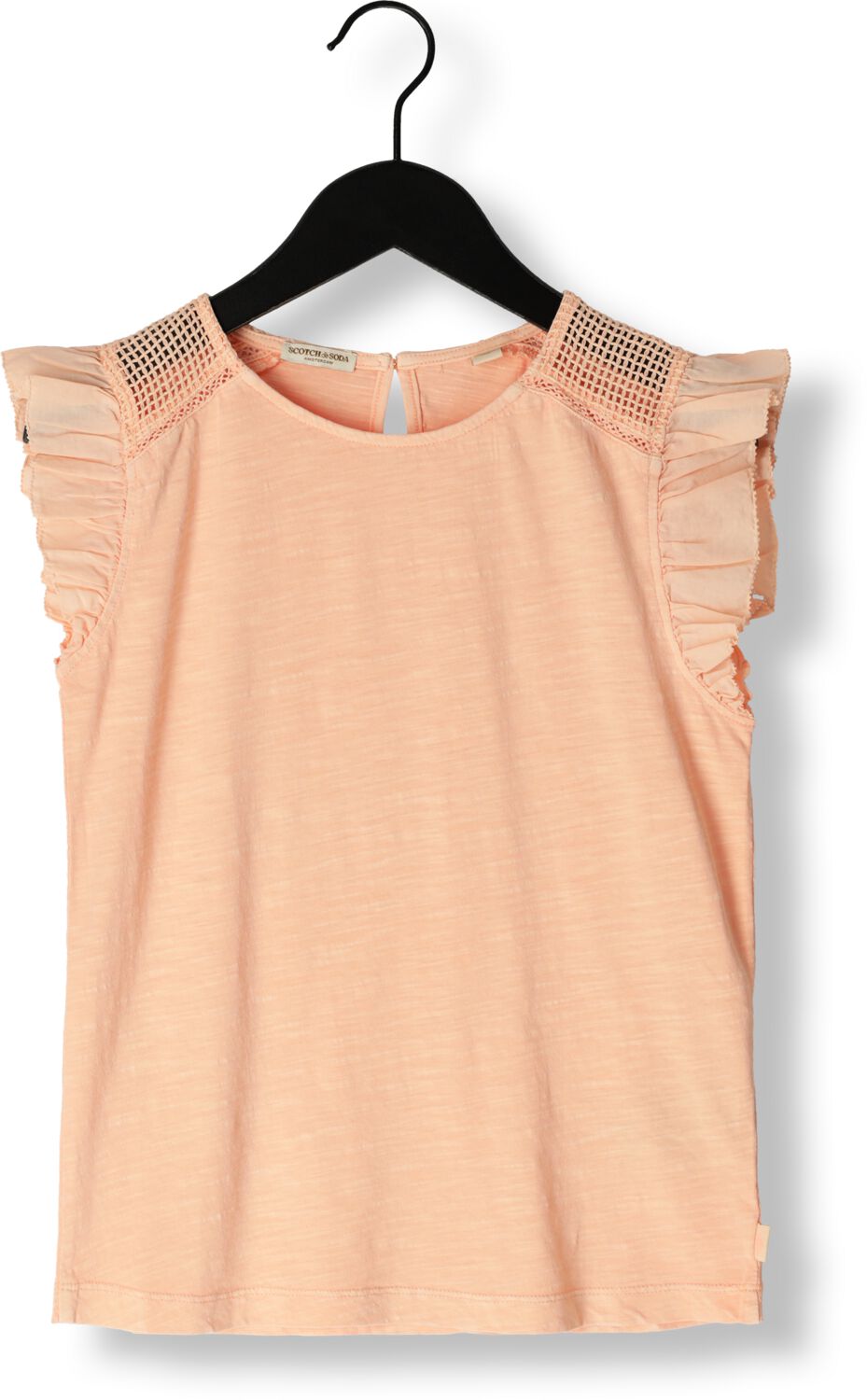 SCOTCH & SODA Meisjes Tops & T-shirts Woven Detail T-shirt Nude