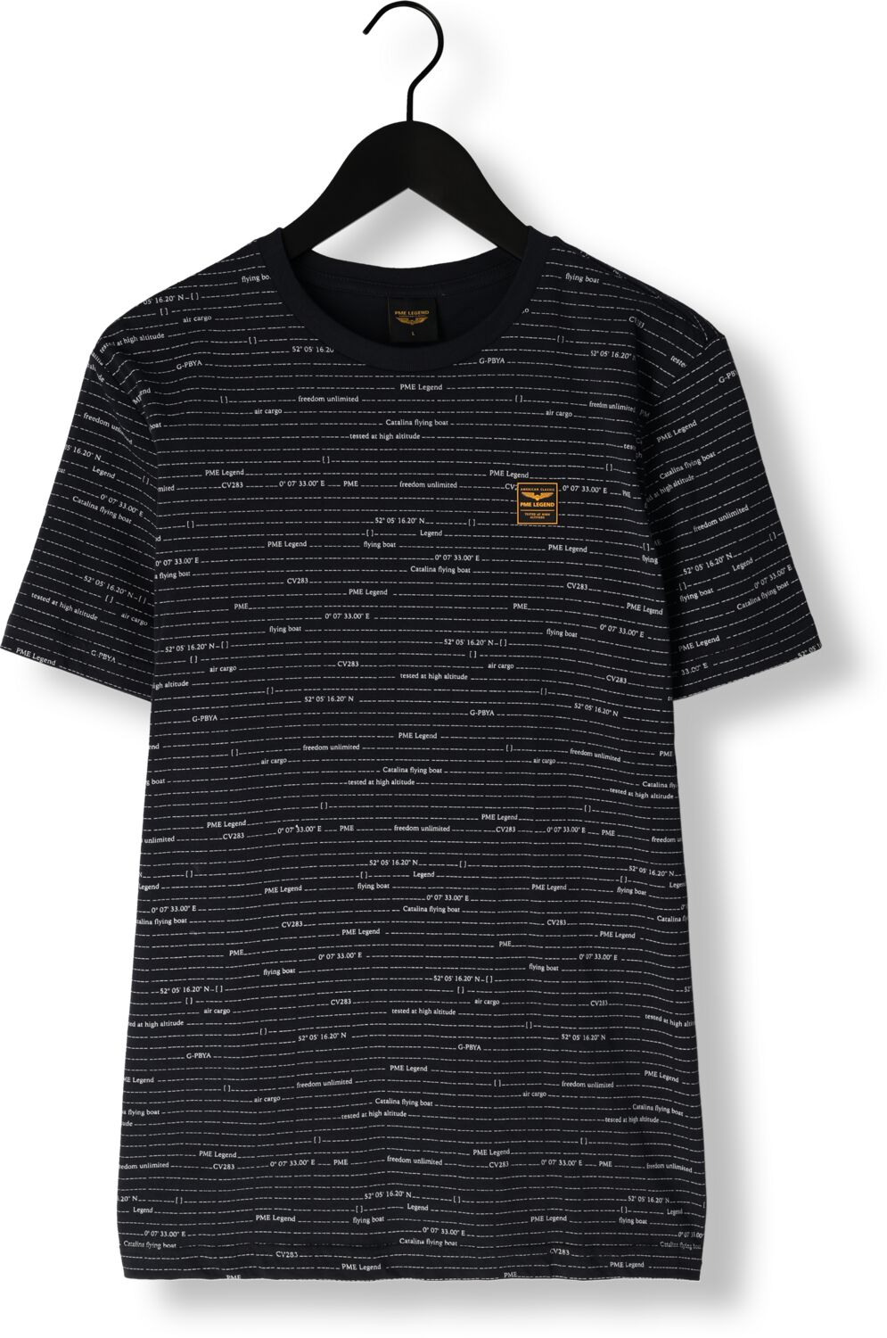 PME LEGEND Heren Polo's & T-shirts Short Sleeve R-neck Single Jersey Melange Blauw