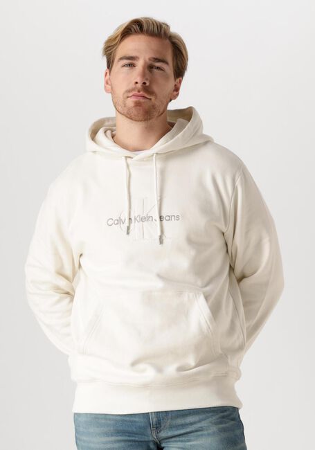 Witte CALVIN KLEIN Sweater CHENILLE MONOLOGO HOODIE - large