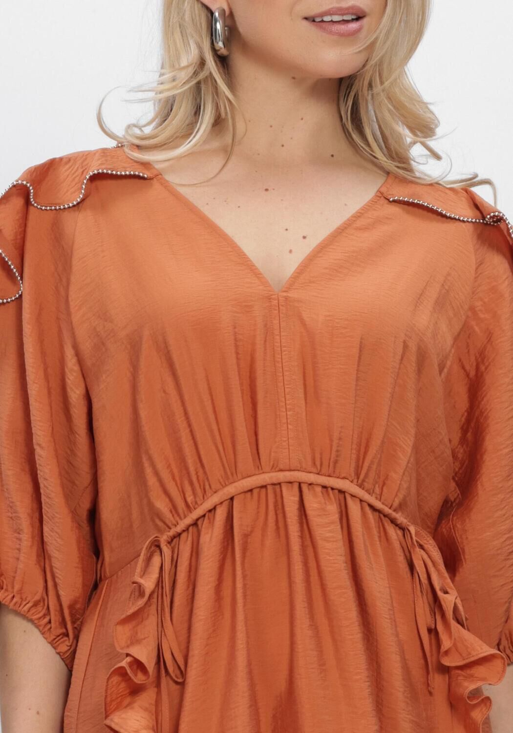 Oranje DANTE6 Jurken DANTE6-ANZUR EMBELLISHED MAXI DRESS - large