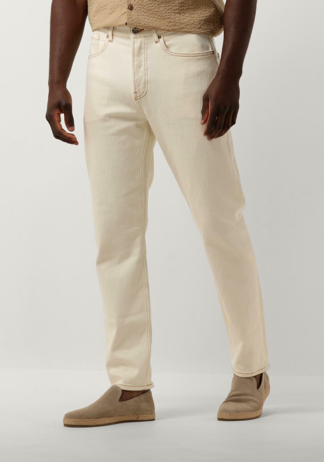 Scotch & Soda Heren Jeans The Drop Regular Taper Jeans Beige Heren