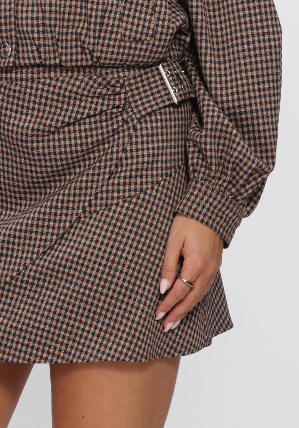 Bruine AAIKO Mini jurk SOIE CHECK VIS 515 - large