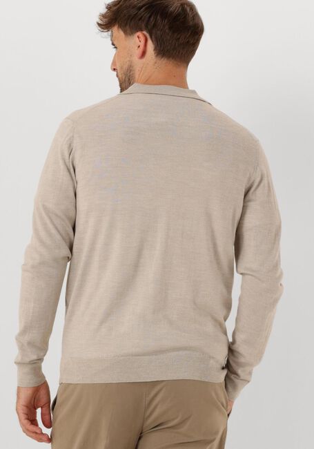Beige PROFUOMO Polo POLO OPEN COLLAR LS MERINO - large