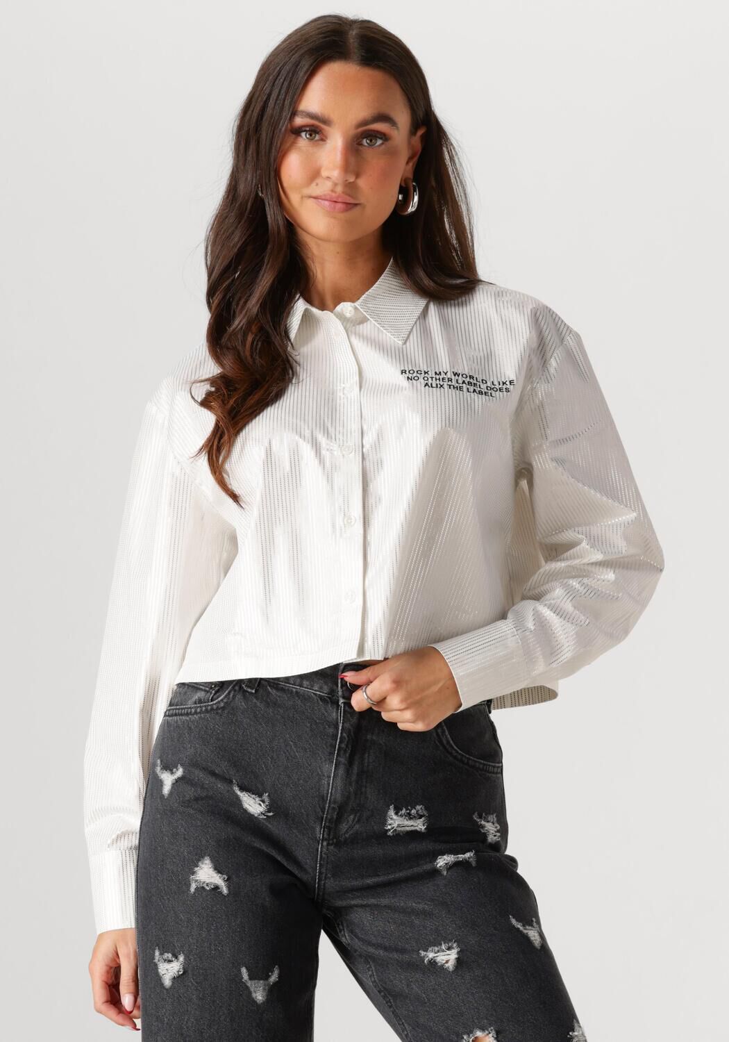 Alix The Label Elegante Pinstripe Blouse voor Dames White Dames