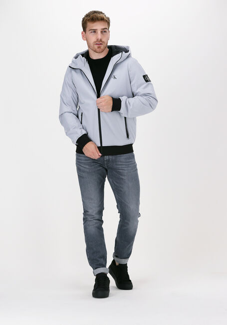 Grijze CALVIN KLEIN Gewatteerde jas HOODED PADDED HARRINGTON JACKE - large