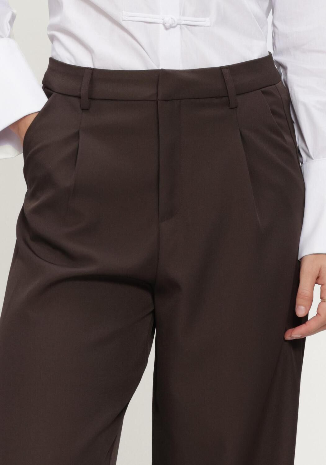 Bruine NEO NOIR Pantalon ISOTTA STRUCTURE TIE PANTS - large
