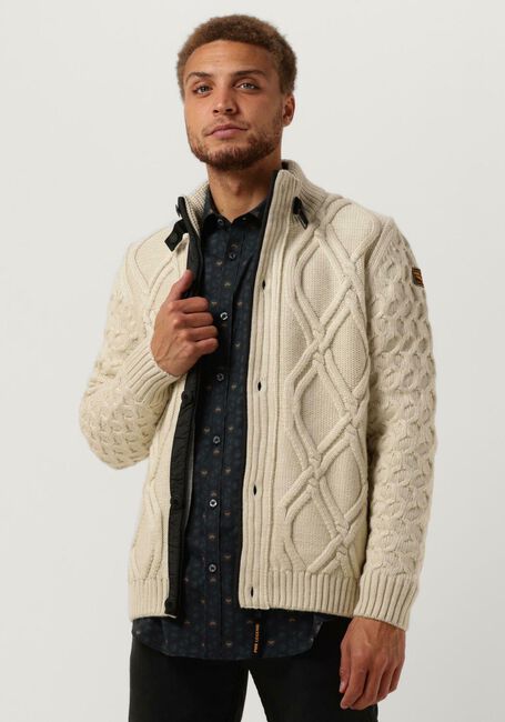 Interpunctie Koken Voorwoord Gebroken wit PME LEGEND Vest ZIP JACKET HEAVY KNIT MIXED YARN | Omoda