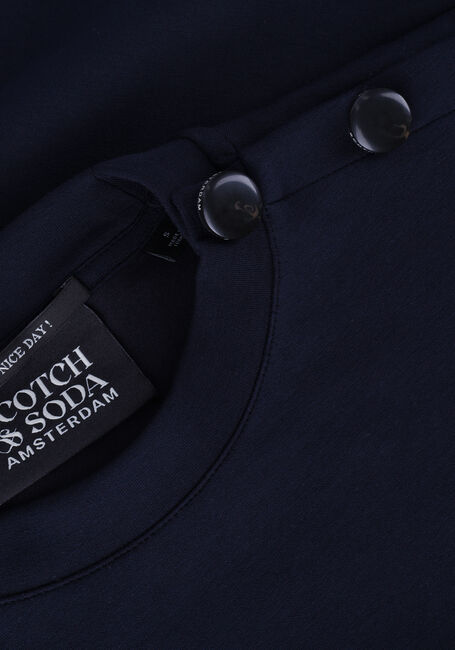 Donkerblauwe SCOTCH & SODA Sweater LOOSE FIT BUTTON SHOULDER CREWNECK - large