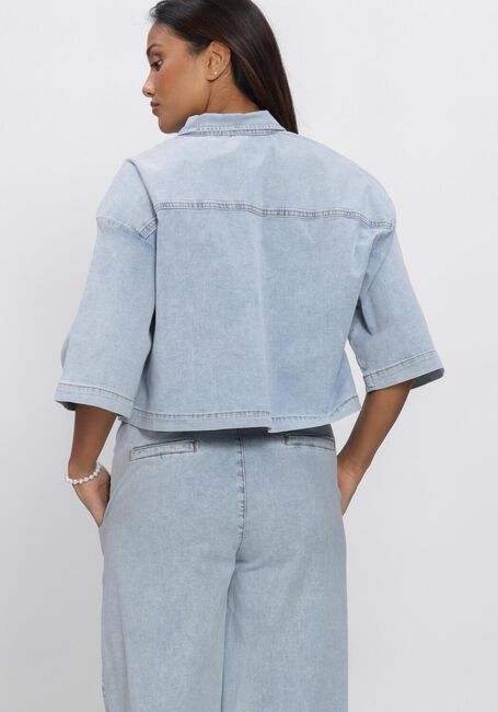 Blauwe JANSEN AMSTERDAM Spijkerjas MABEL JASJE LLBD 732 LIGHT DEMIN SHORT SLEEVE WIDE FIT - large