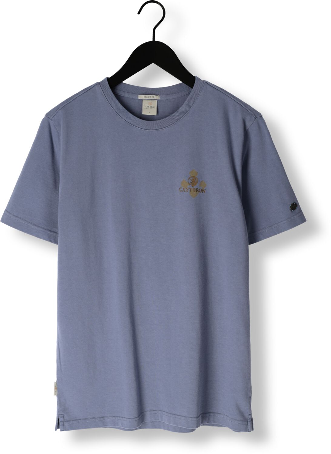 CAST IRON Heren Polo's & T-shirts Short Sleeve R-neck Regular Fit Cotton Blauw
