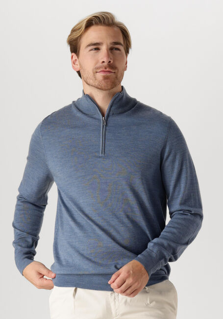 Lichtblauwe PROFUOMO Trui PULLOVER HALF ZIP - large