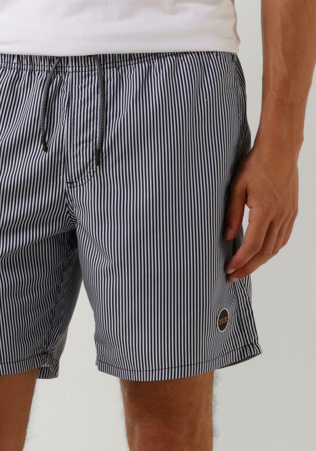 SHIWI Heren Zwembroeken Men Swimshort Skinny Stripe Donkerblauw