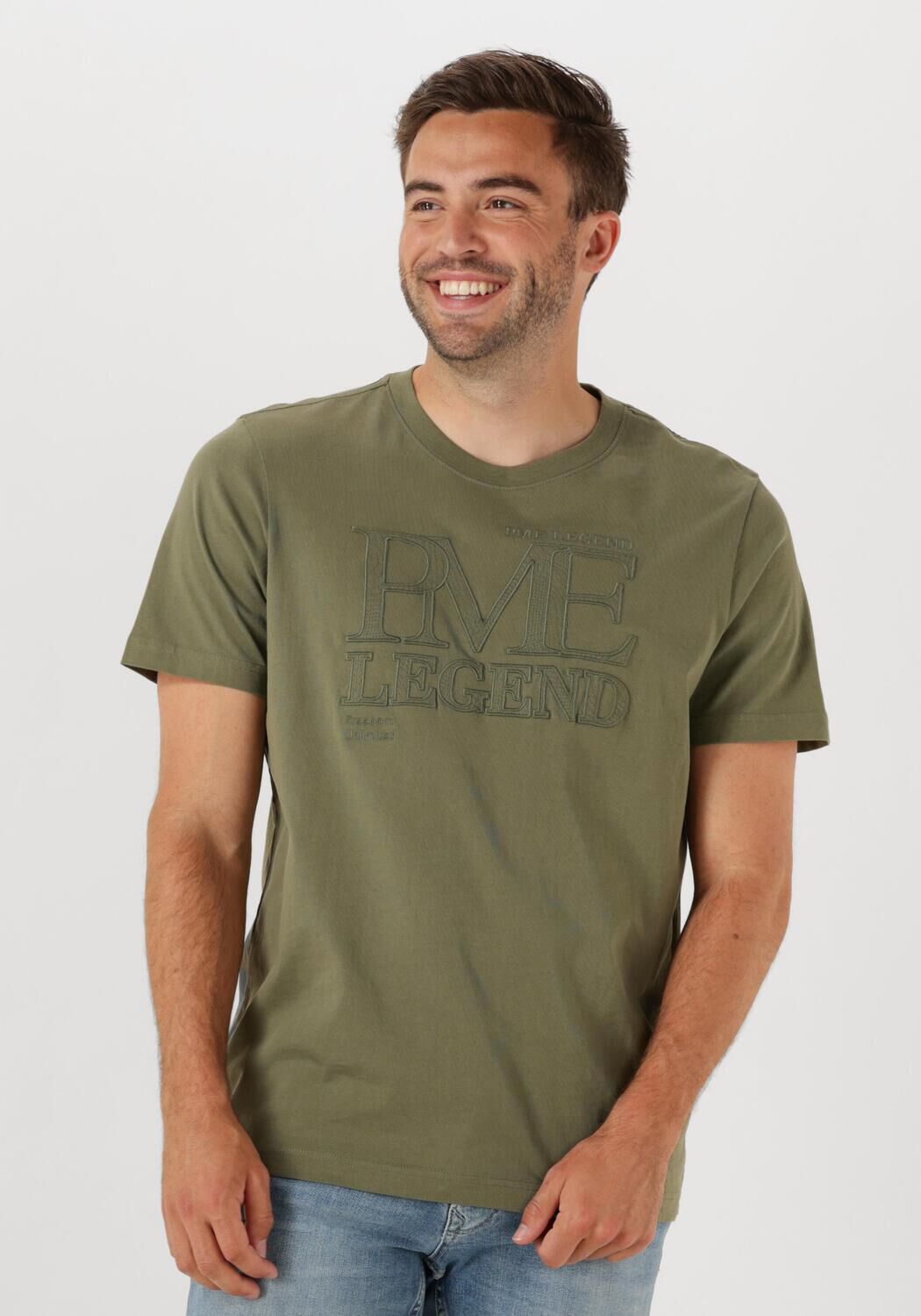 PME LEGEND Heren Polo's & T-shirts Single Jersey Olijf