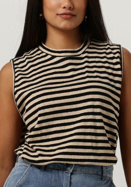 Zwarte PENN & INK Top T-SHIRT STRIPE - large