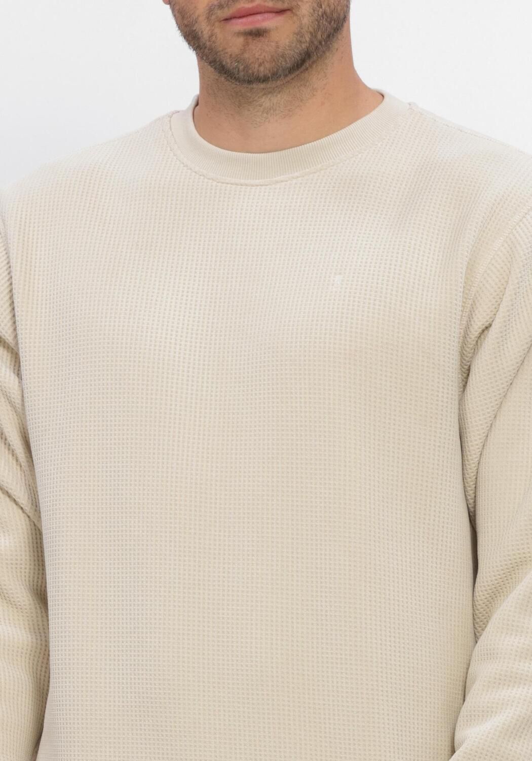 Beige BUTCHER OF BLUE Trui FLUX HEAVY WAFFLE SWEAT - large