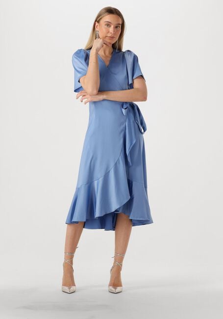 Lichtblauwe Y.A.S. Midi jurk YASTHEA MIDI WRAP DRESS - large