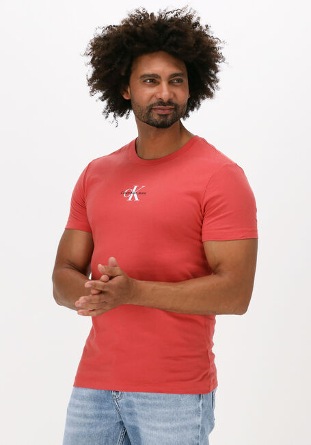 Koraal CALVIN KLEIN T-shirt MONOGRAM LOGO TEE - large