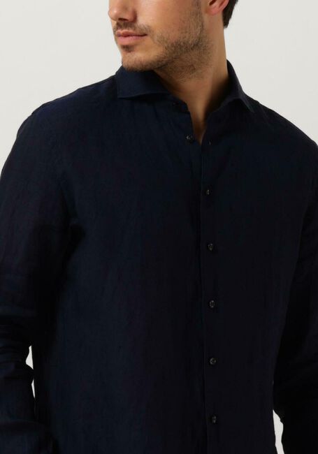 Donkerblauwe PROFUOMO Casual overhemd SHIRT X-CUTAWAY SC LINNEN - large