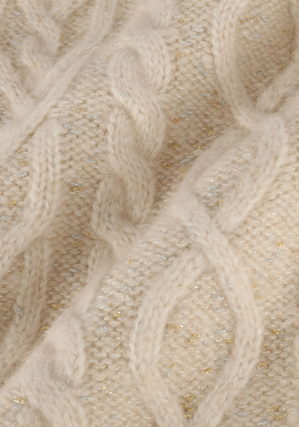 Zand SCOTCH & SODA Trui KNITTED LUREX WOOL BLEND PULLOVER - large