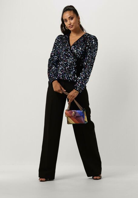 Zwarte Y.A.S. Blouse YASKILLO SEQUIN LS WRAP TOP - large