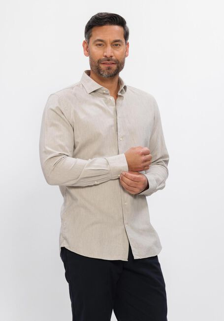 Beige PROFUOMO Klassiek overhemd SHIRT CUTAWAY SF CLASSIC - large