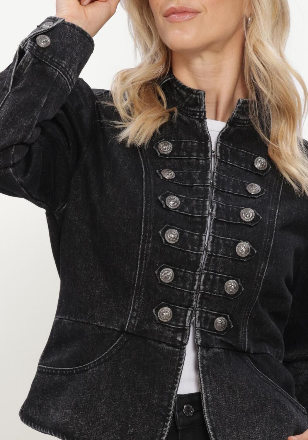 Grijze HAUTE L'AMITI&Eacute; Jack DENIM UNIFORM JACKET - large
