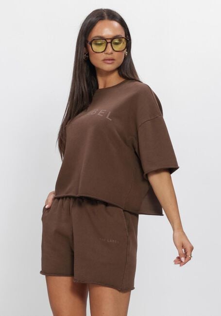 Bruine ALIX THE LABEL T-shirt LADIES KNITTED THE LABEL T SHIRT - large