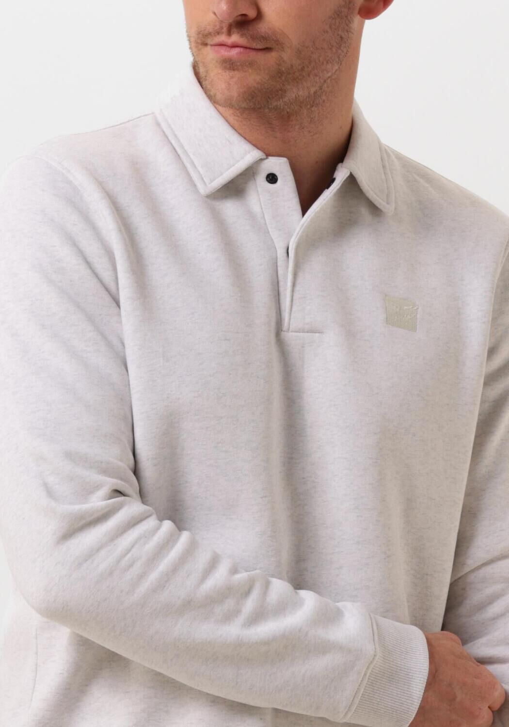 PME LEGEND Heren Truien & Vesten Half Button Collar Soft Brushed Fleece Wit
