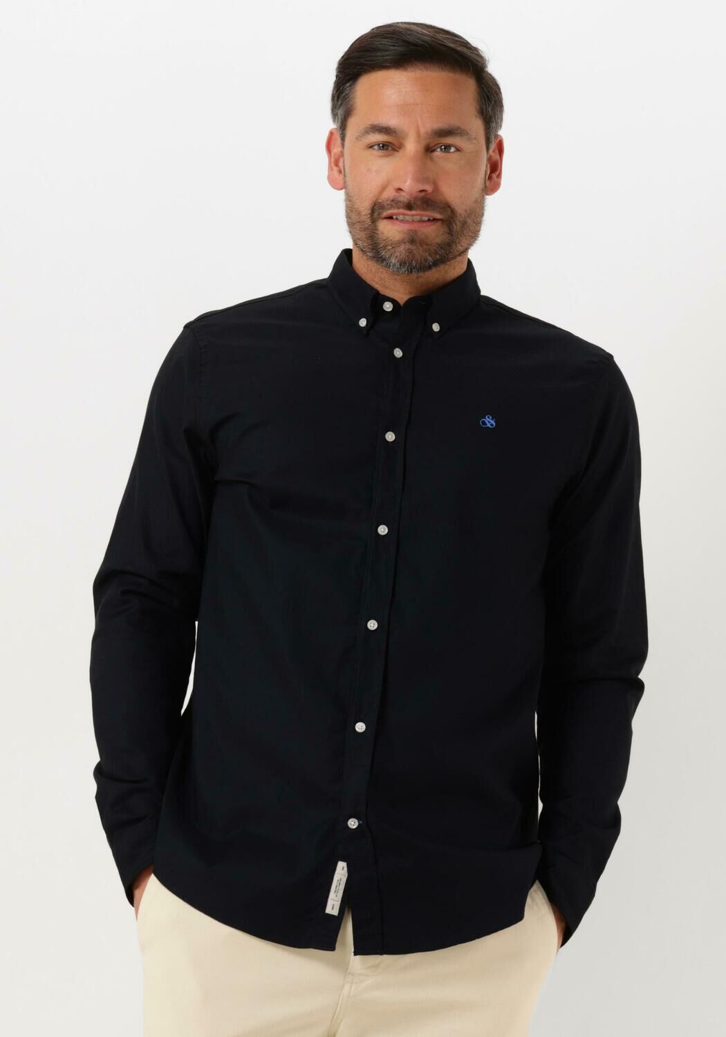 SCOTCH & SODA Heren Overhemden Essentials Organic Oxford Regular Fit Shirt Donkerblauw