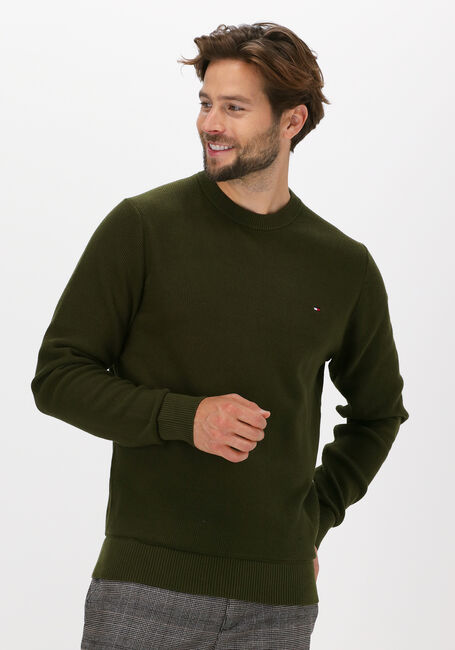 Olijf TOMMY HILFIGER Trui BASIC STRUCTURE CREW NECK - large