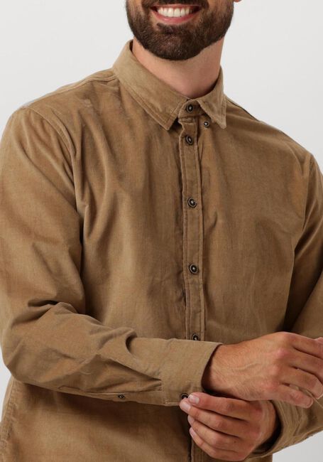 Beige ANERKJENDT Casual overhemd AKLEIF SOLID CORD SHIRT - large