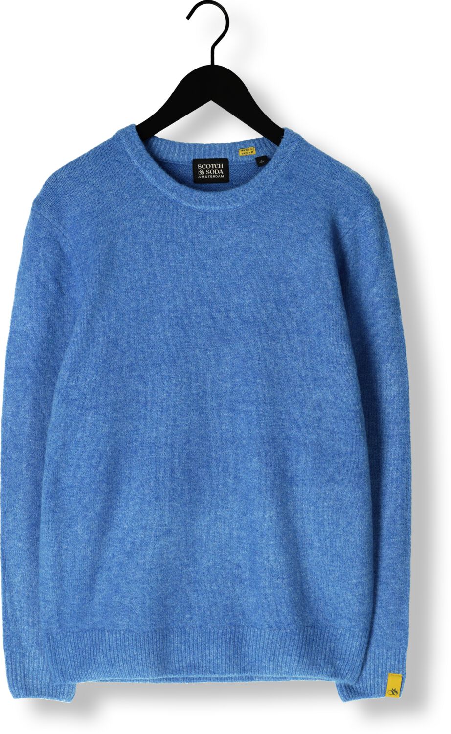 SCOTCH & SODA Heren Truien & Vesten Regular Fit Softy-knit Melange Pull Blauw
