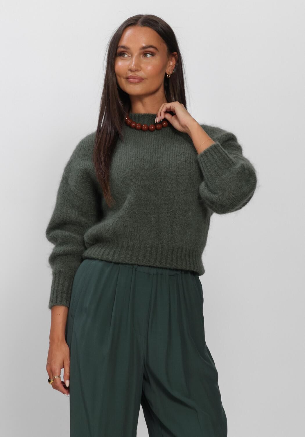 Donkergroene BY-BAR Trui SONNY PULLOVER - large