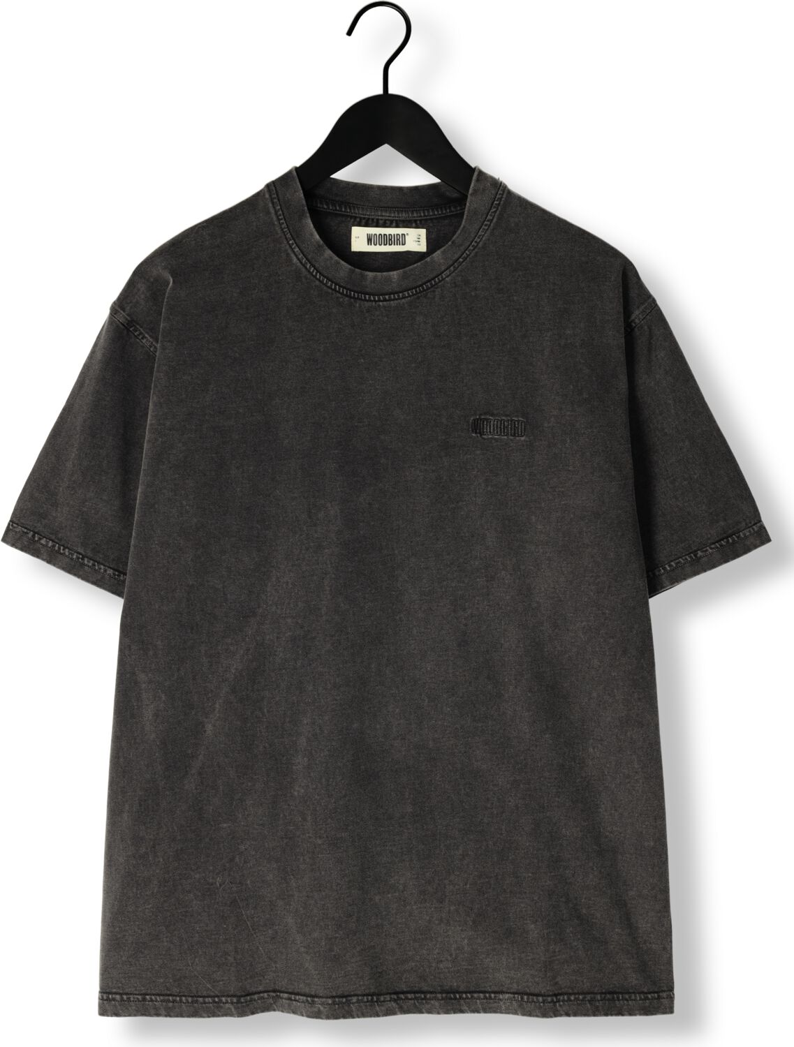 WOODBIRD Heren Polo's & T-shirts Wbbaine Washed Tee Donkergrijs