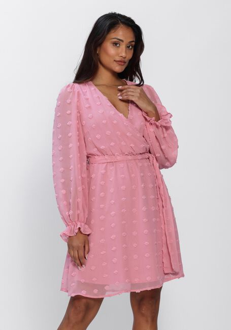 Roze Y.A.S. Jurken YASDOTTIE LS WRAP DRESS - large