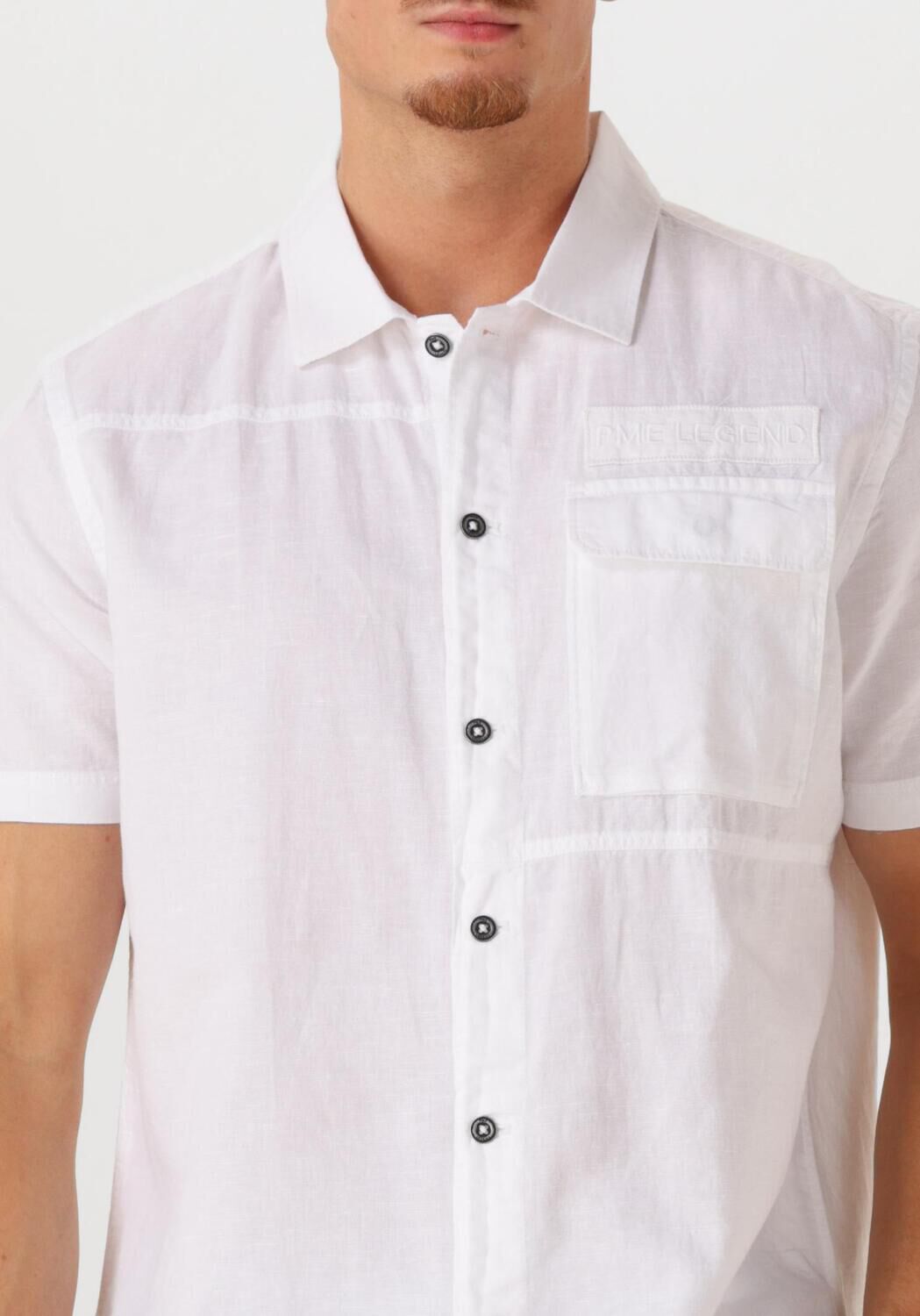 PME LEGEND Heren Overhemden Ctn linen Cargo Freedom Wit