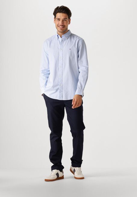 Lichtblauwe TOMMY HILFIGER Klassiek overhemd FLEX POPLIN CLASSIC - large