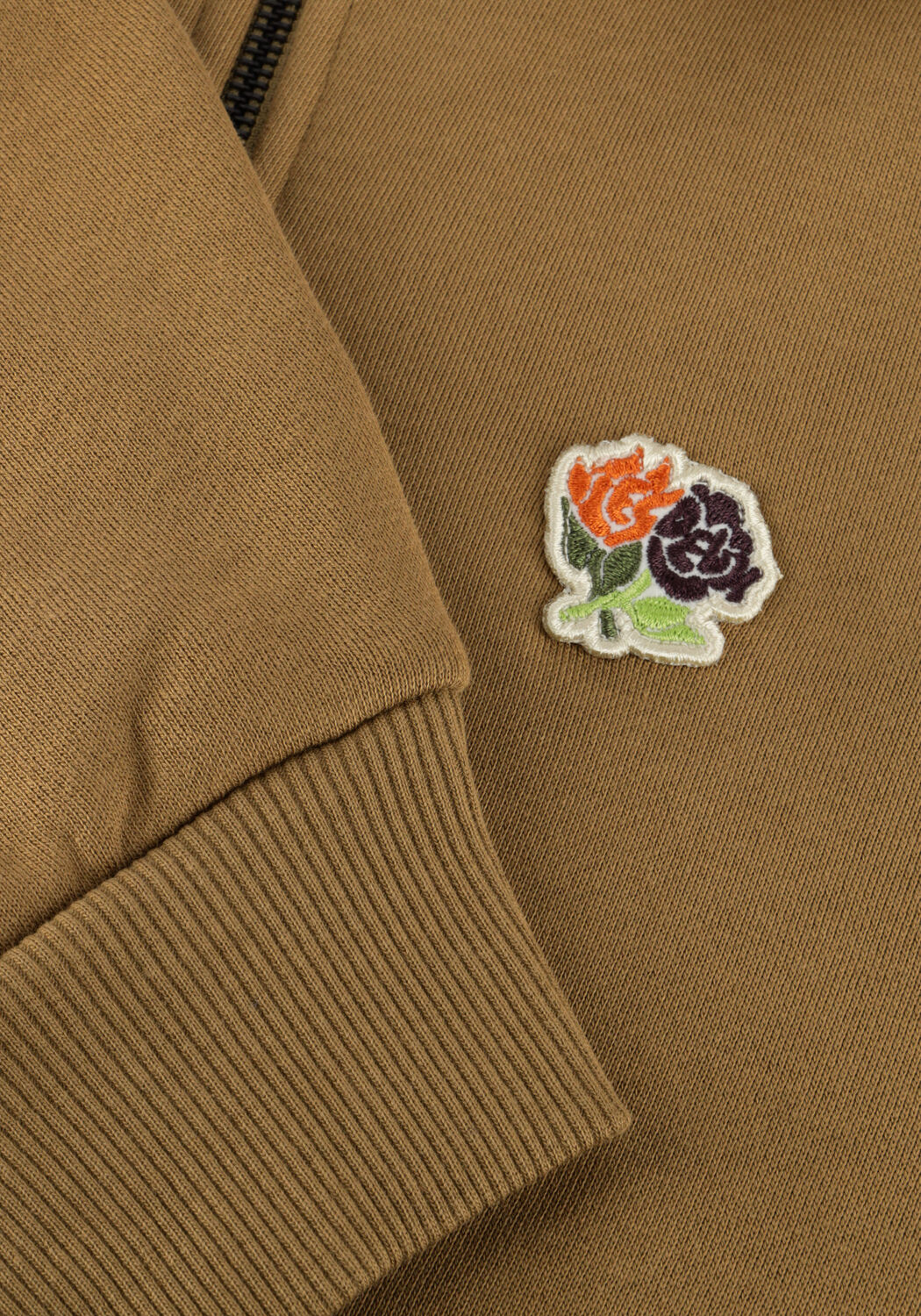 Khaki LES DEUX Trui FELIPE PATCH HALF ZIP - large