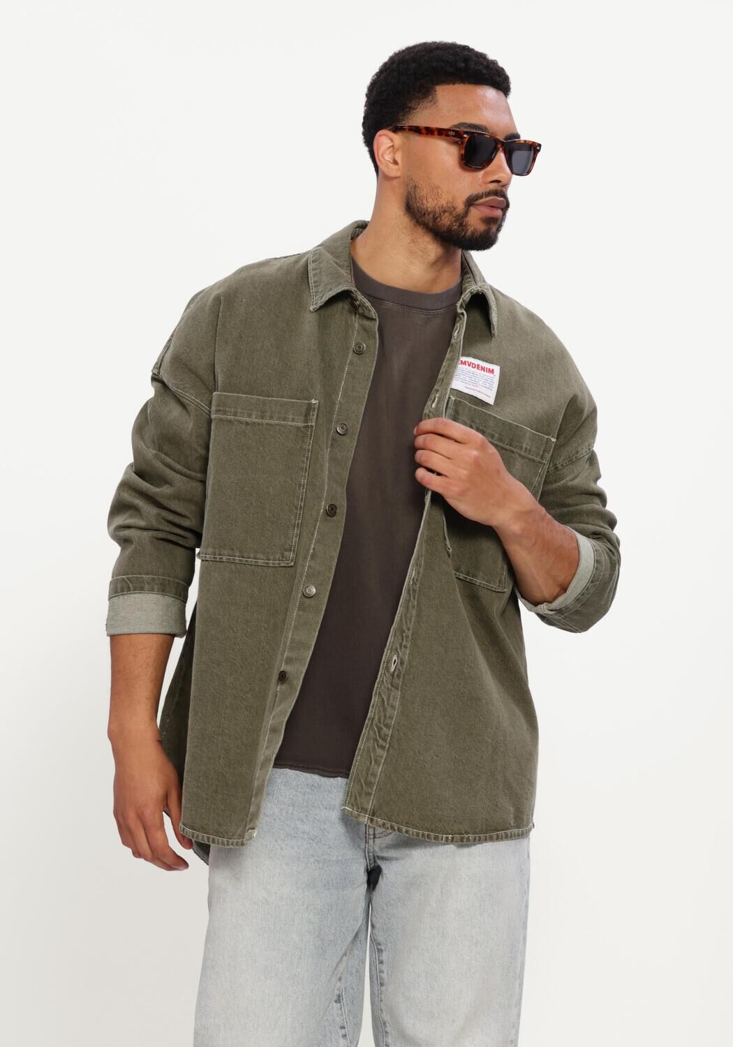 Groene AMERICAN VINTAGE Overshirt UZATOWN - large
