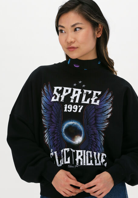 Zwarte COLOURFUL REBEL Sweater SPACE DROPPED SHOULDER SWEAT - large