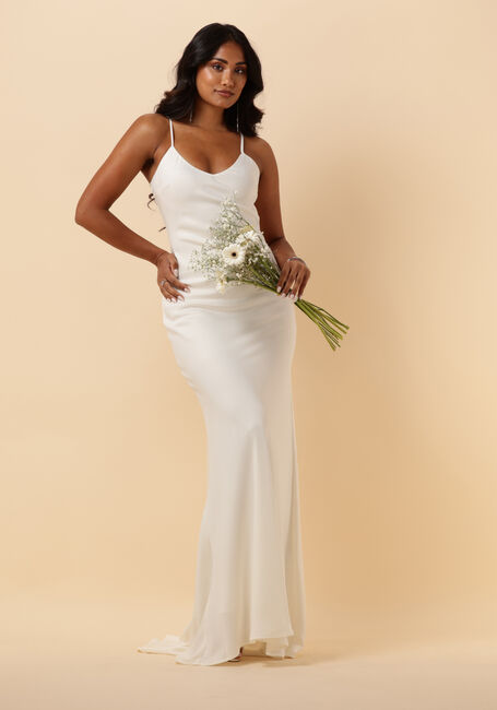 Witte Y.A.S. Bruidsmode YASDOTTEA STRAP VNECK MAXI TRAIN DRESS - large