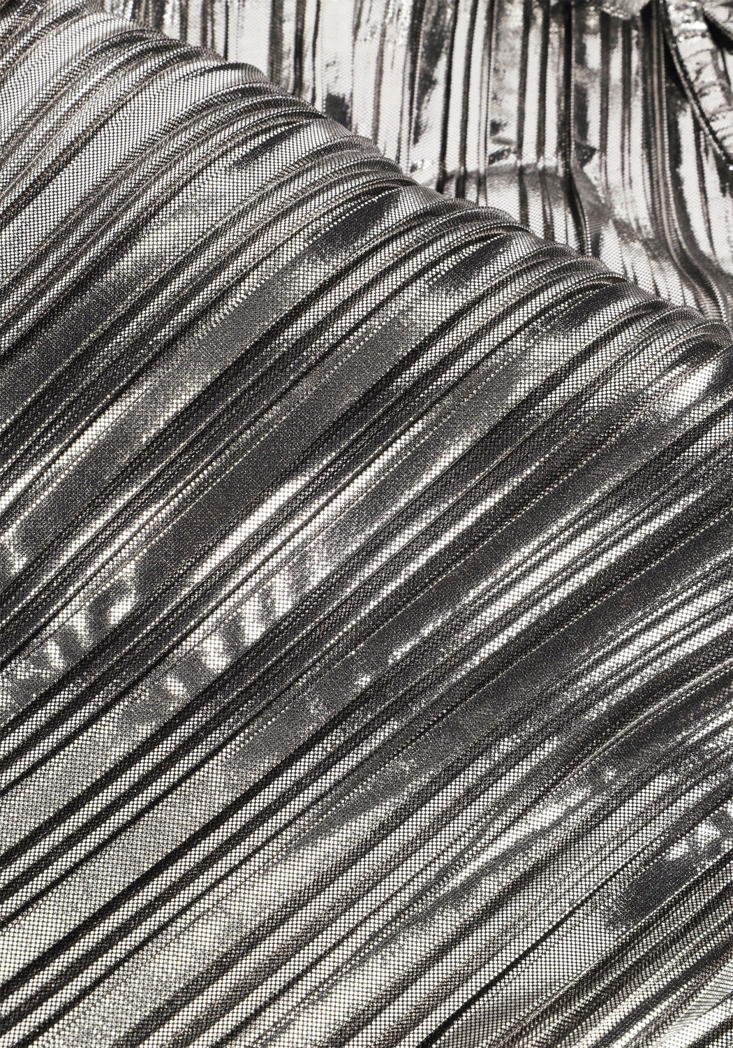 Zilveren SELECTED WOMEN Top SLFNALINE LS HIGH NECK PLISSE TOP - large