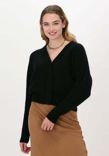 Zwarte SECOND FEMALE Vest BROOK KNIT BOXY CARDIGAN - large