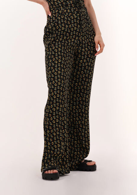 Zwarte COLOURFUL REBEL Pantalon DIANA SMALL FLOWER HIGH RISE STRAIGHT PANTS - large