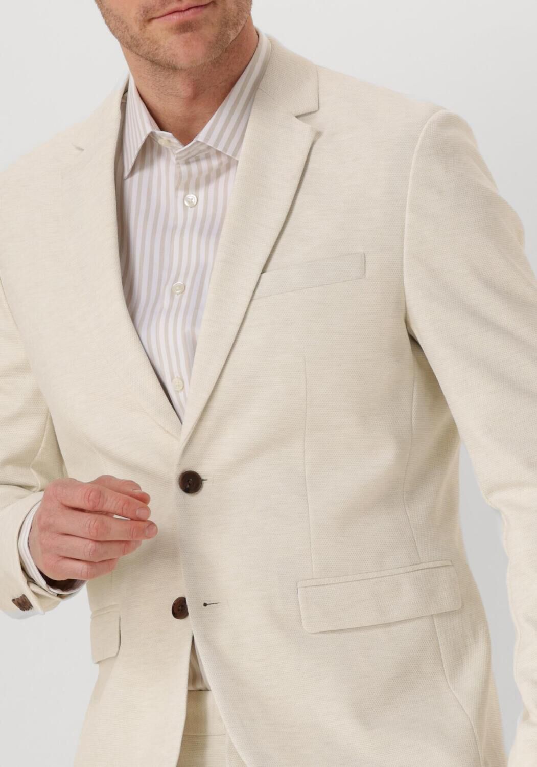 SELECTED HOMME Heren Colberts Slhslimaitor Jersey Struc Blz Flex Noos Beige