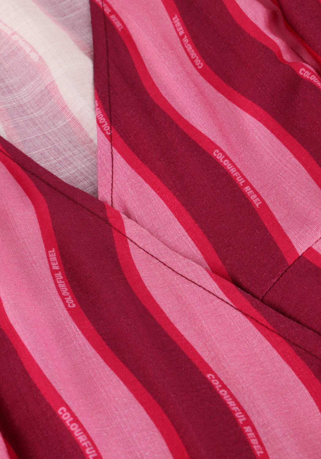 Roze COLOURFUL REBEL Maxi jurk AVA STRIPED REAL WRAP MAXI DRESS SS - large