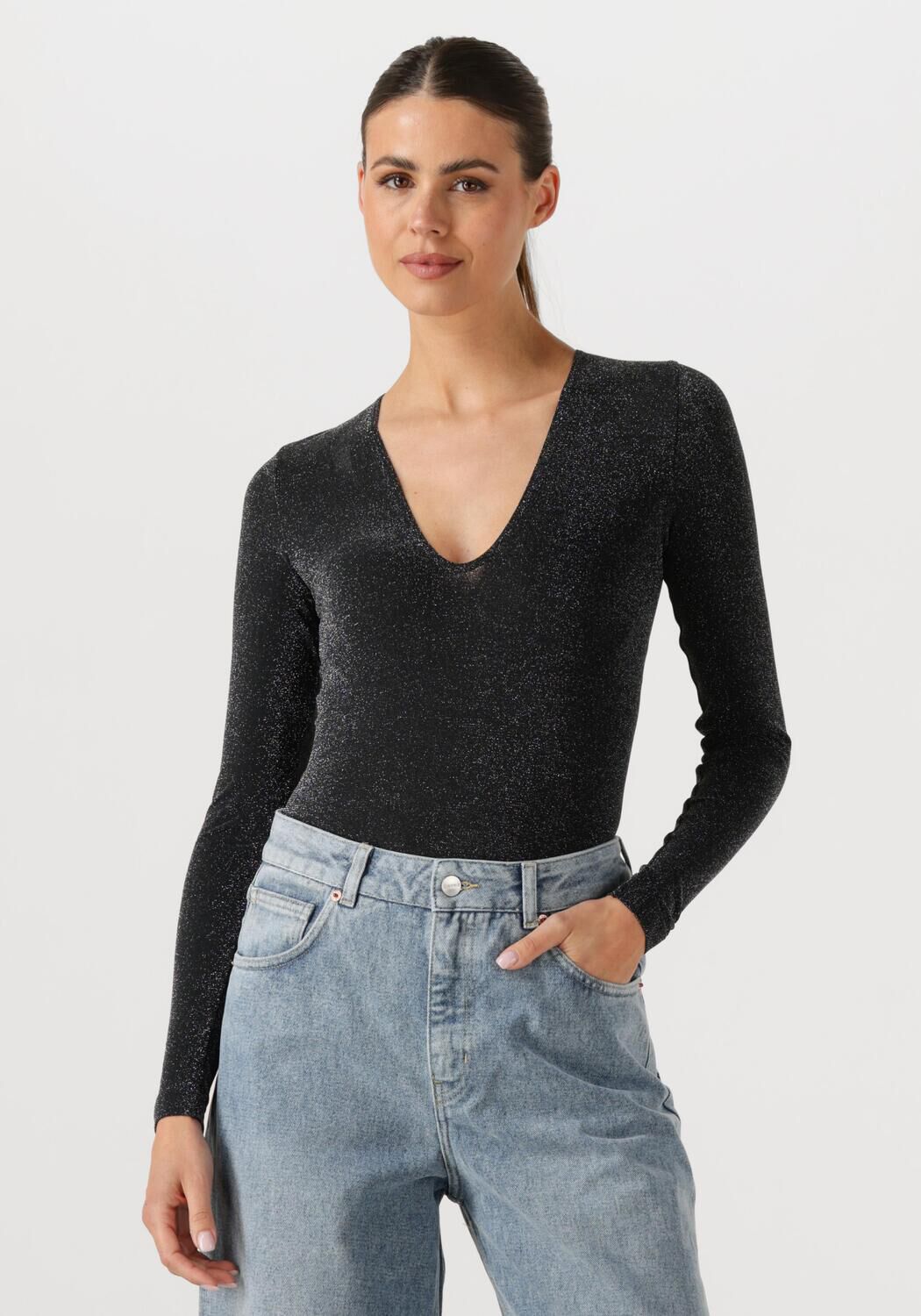 WOLFORD Dames Tops & T-shirts Shimmer Body Zwart