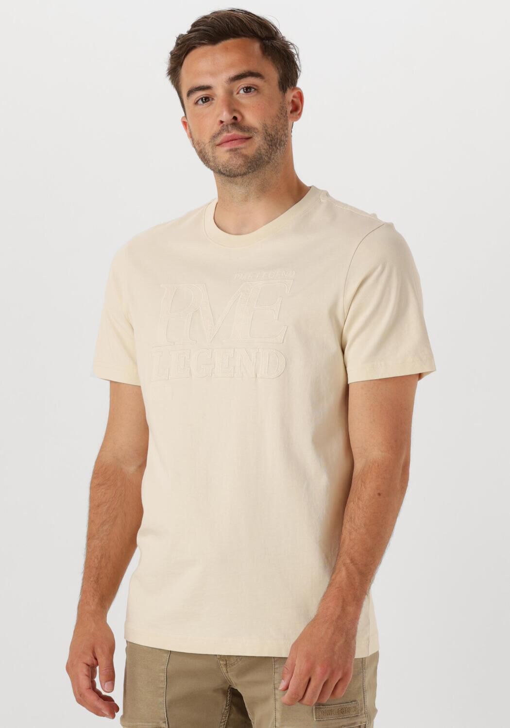 PME LEGEND Heren Polo's & T-shirts Single Jersey Gebroken Wit