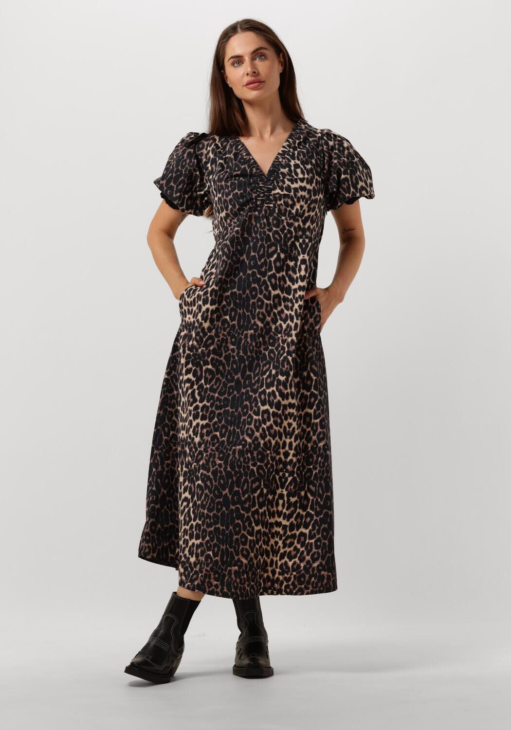 NEO NOIR Luipaardprint Jurk Illana Stijl Brown Dames